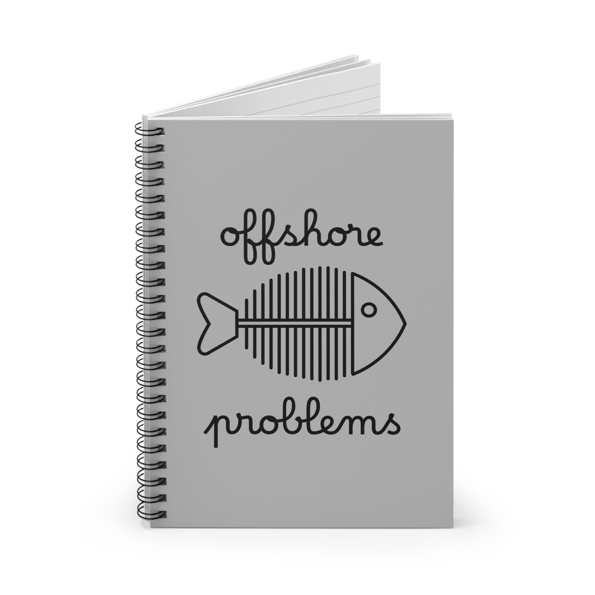Funny fishing skeleton fish notebook