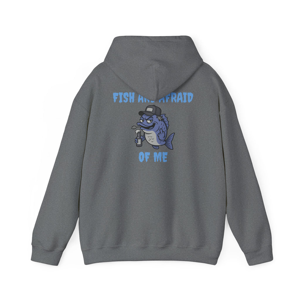 funny fishing hoodie fish are afraid  design