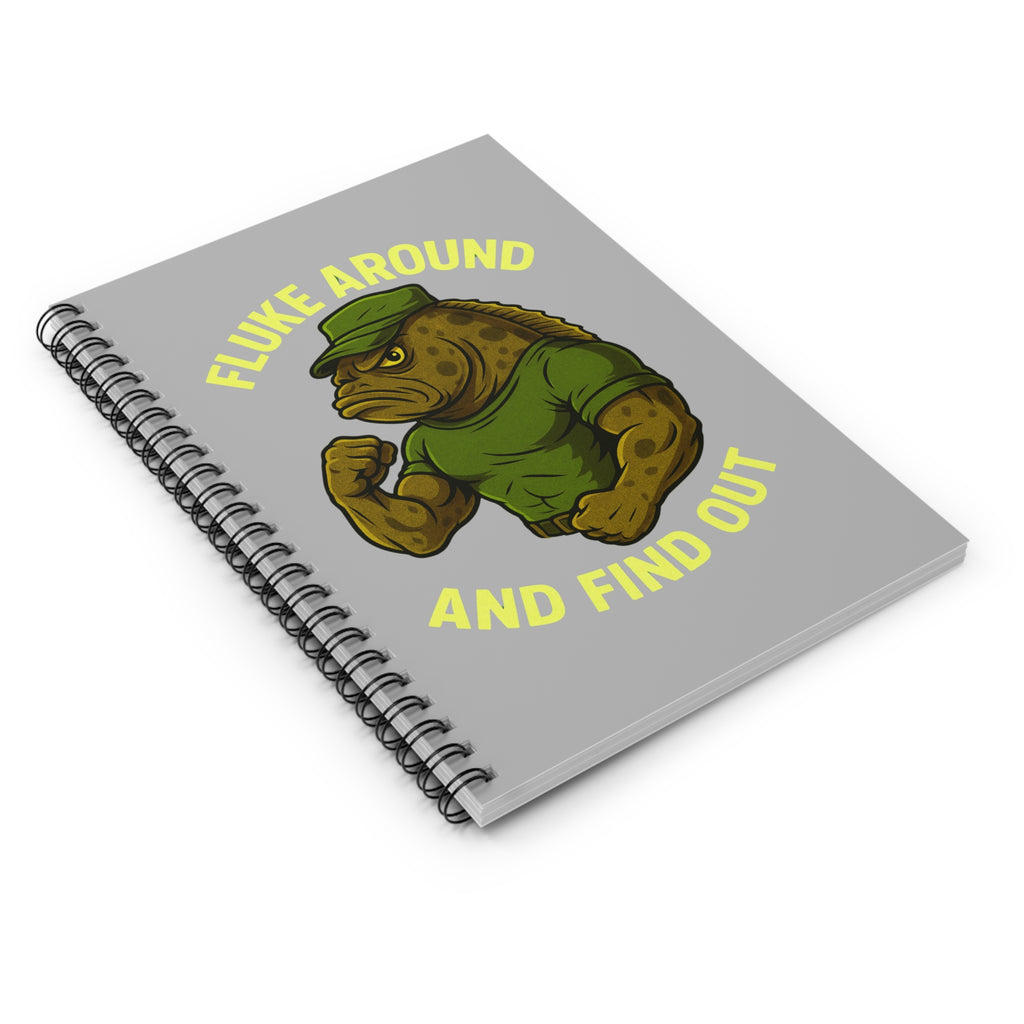 Funny fishing fluke around and find out notebook