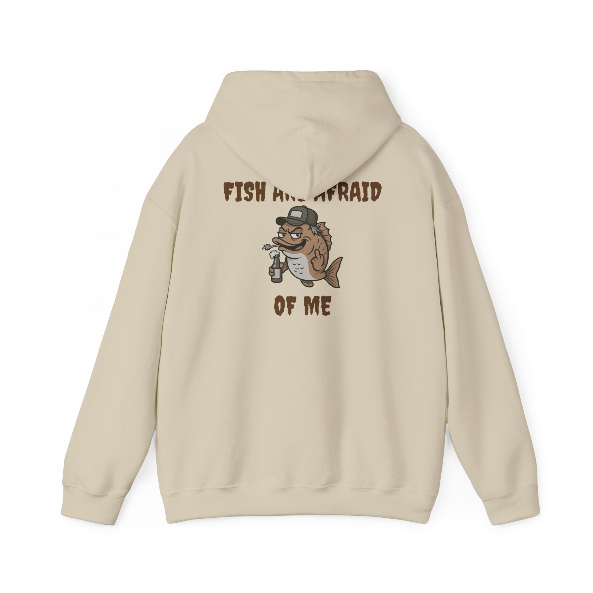 funny fishing hoodie fish are afraid  design