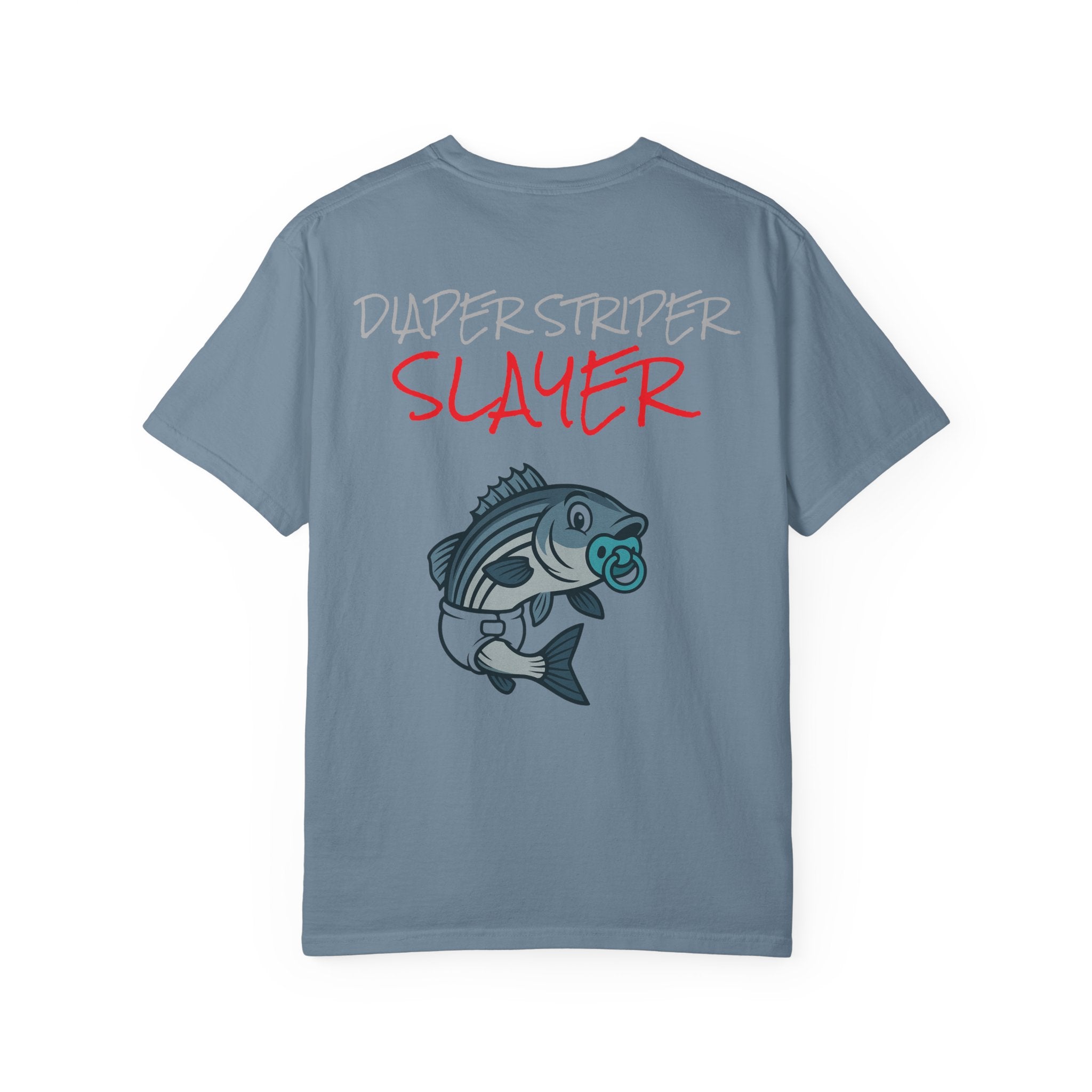 Funny fishing diaper striper slayer tee