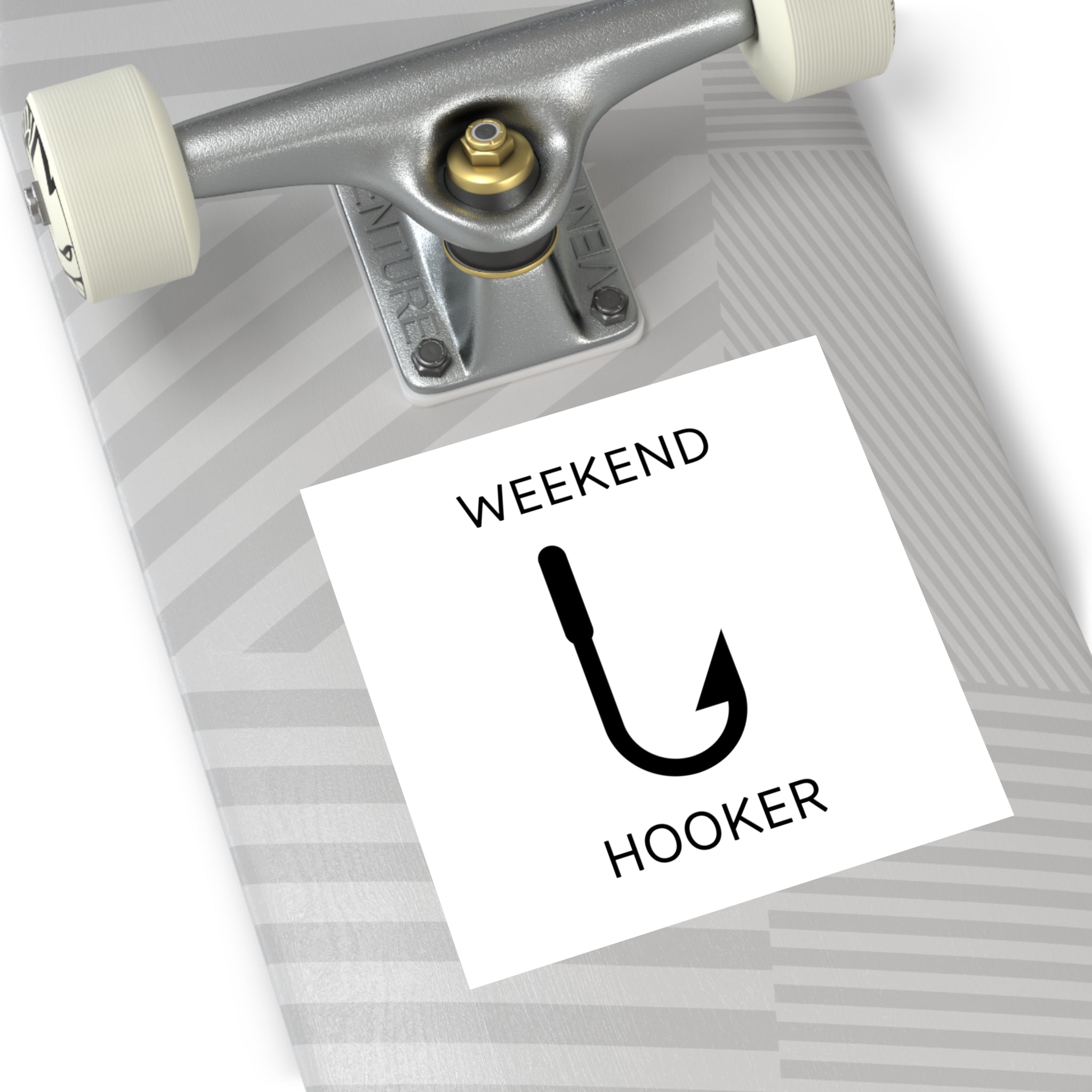 Funny fishing weekend hooker sticker