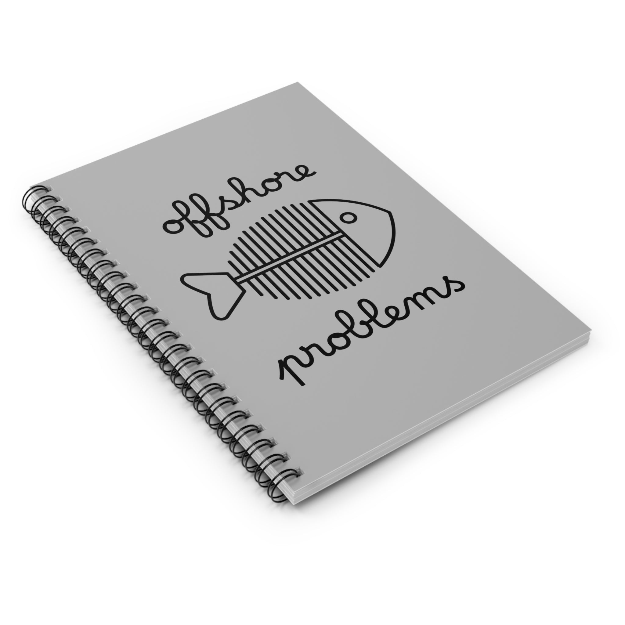Funny fishing skeleton fish notebook