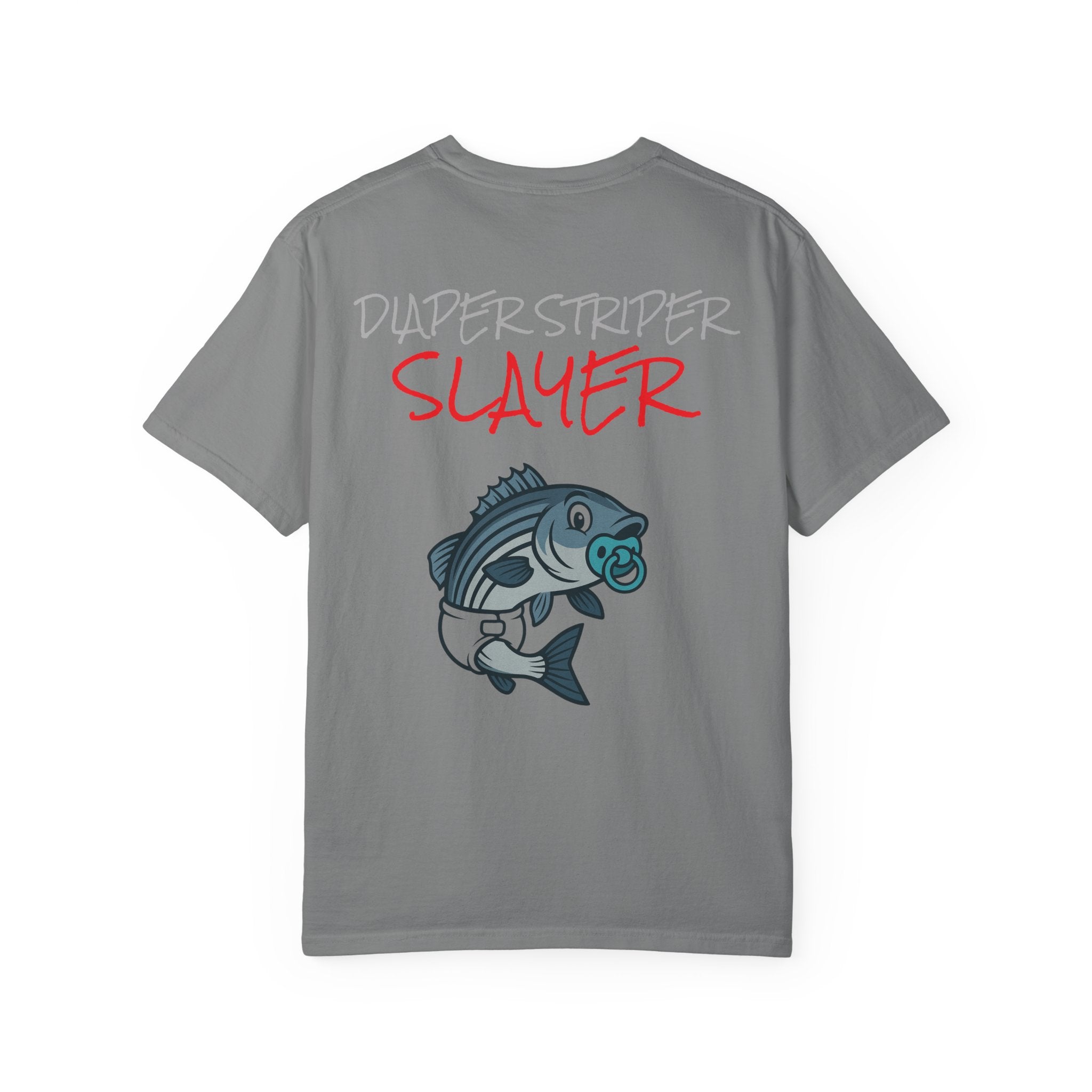 Funny fishing diaper striper slayer tee