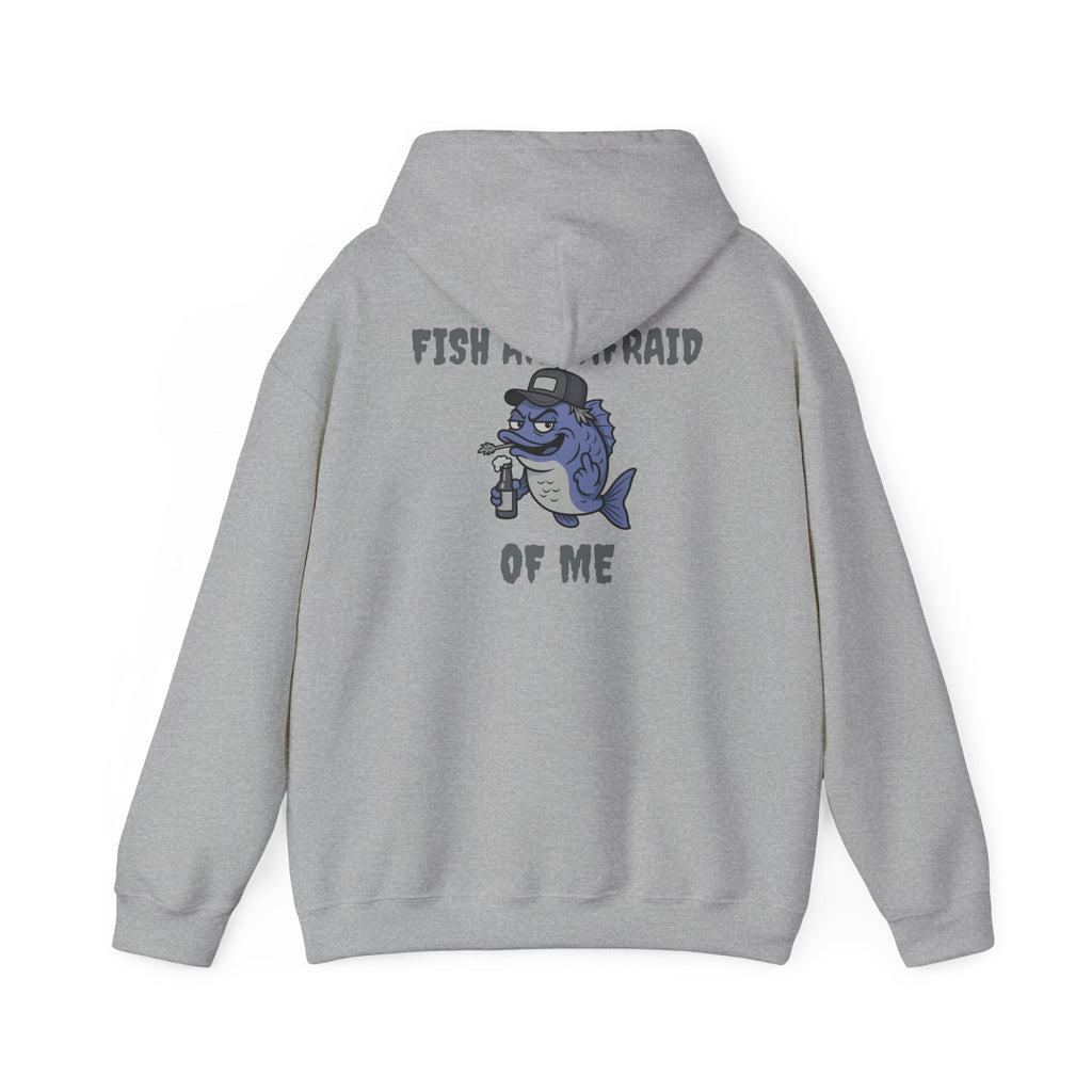 funny fishing hoodie fish are afraid  design