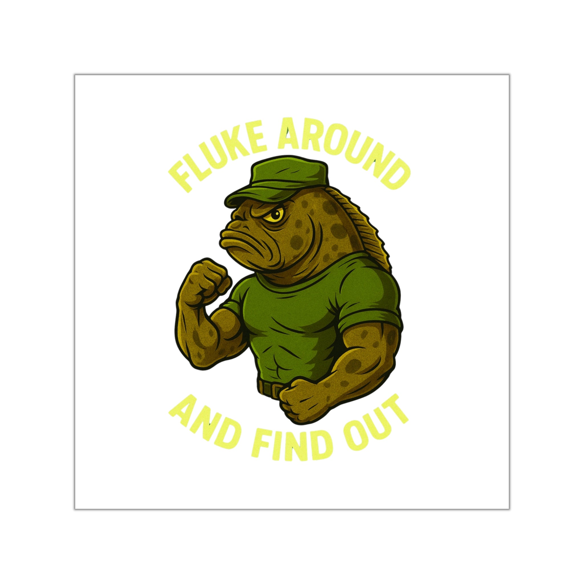 Funny fishing fluke around and find out sticker