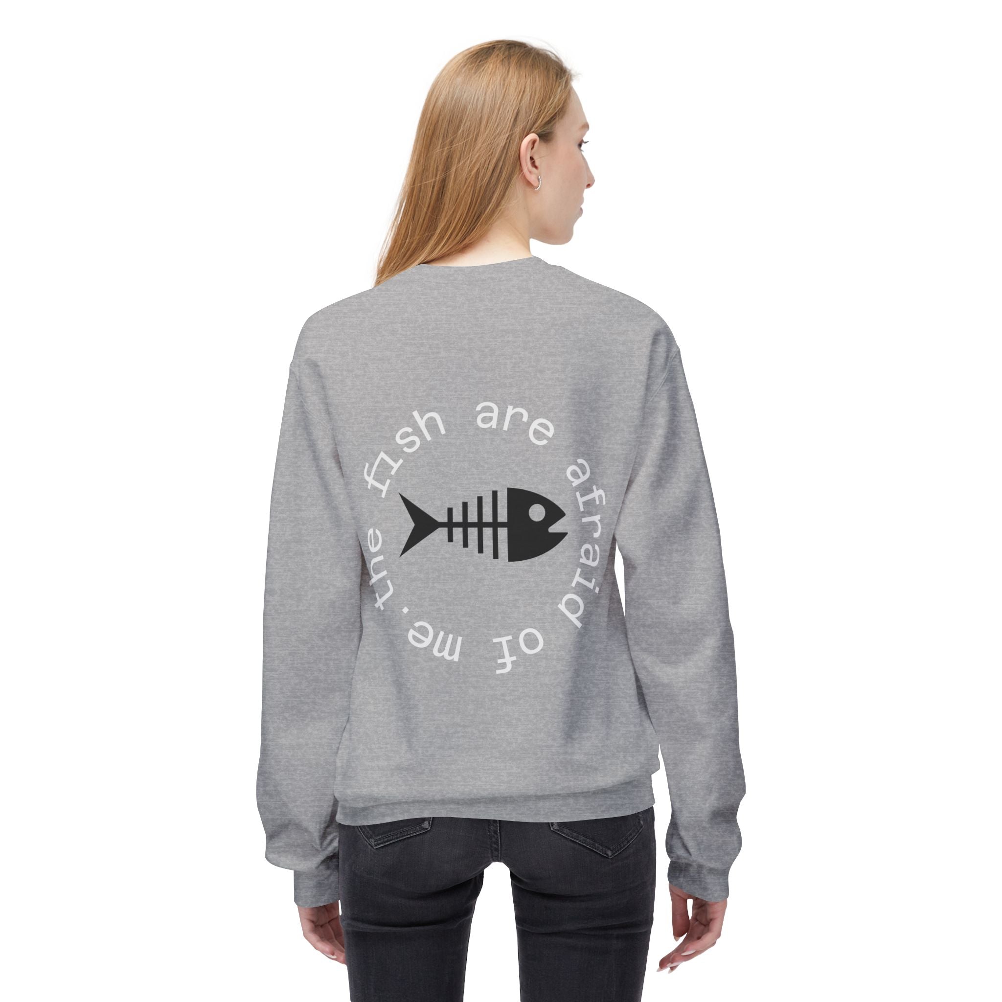 Funny fishing fish are afraid of me skeleton sweatshirt 