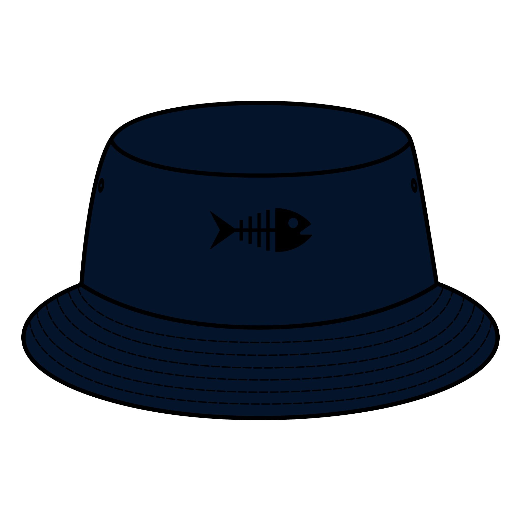 Funny fishing skeleton fish bucket hat
