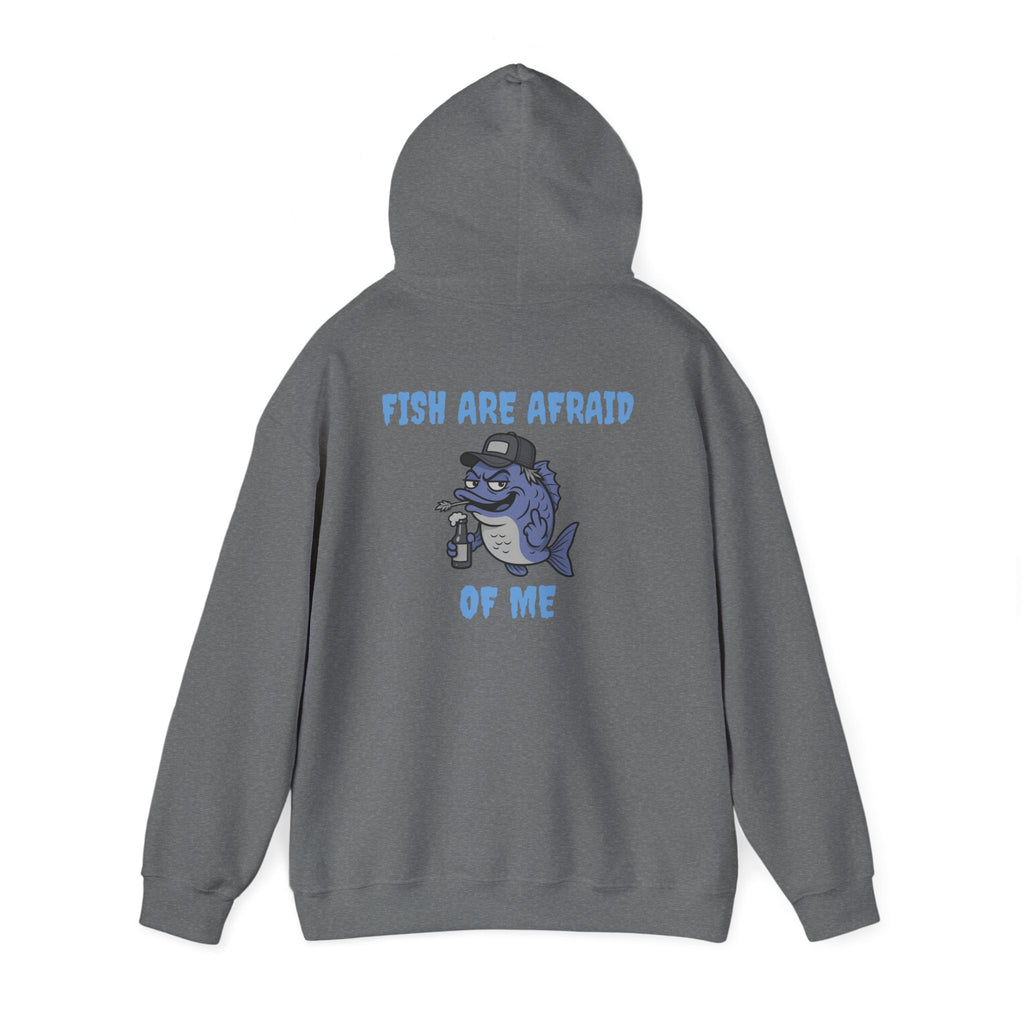 funny fishing hoodie fish are afraid  design