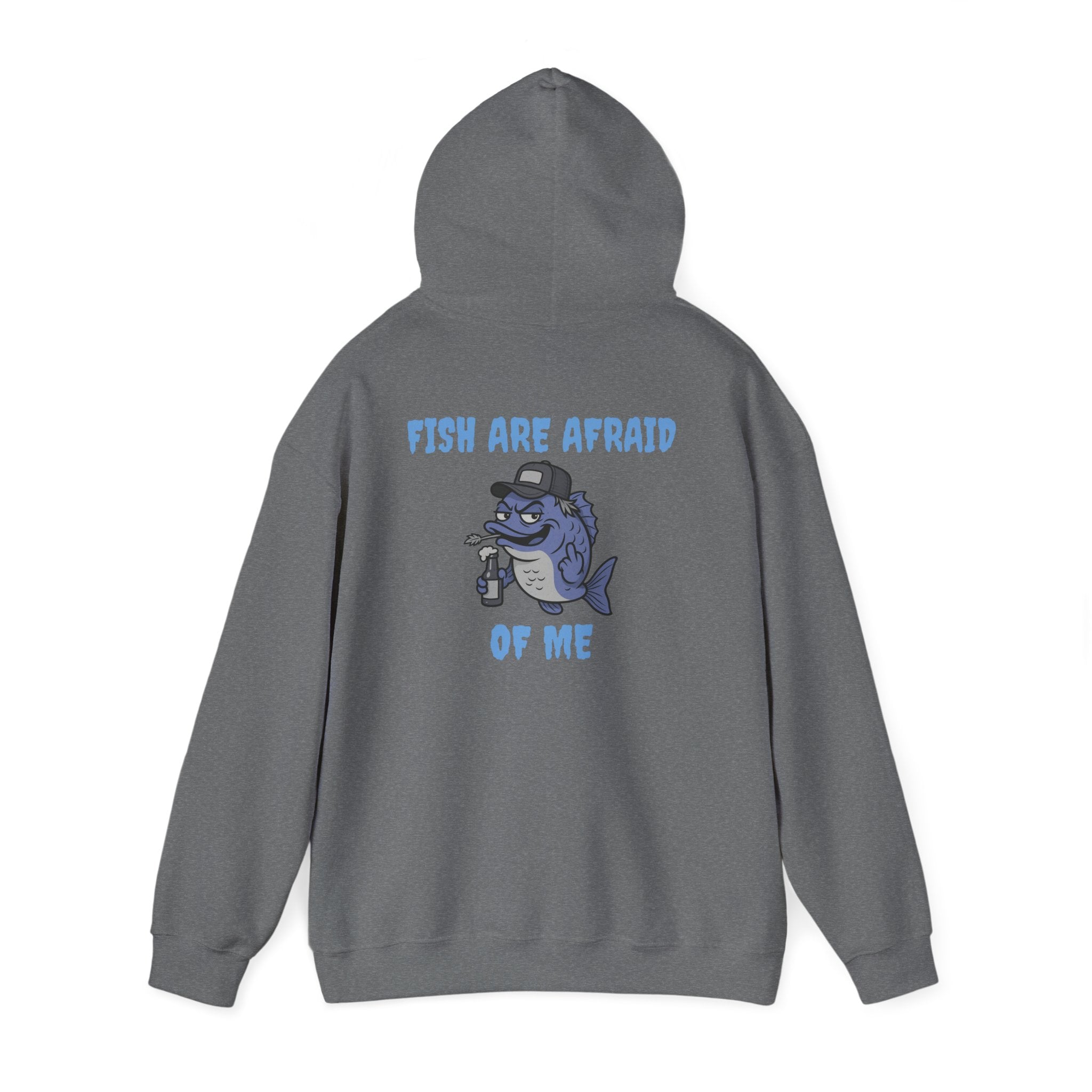 funny fishing hoodie fish are afraid  design