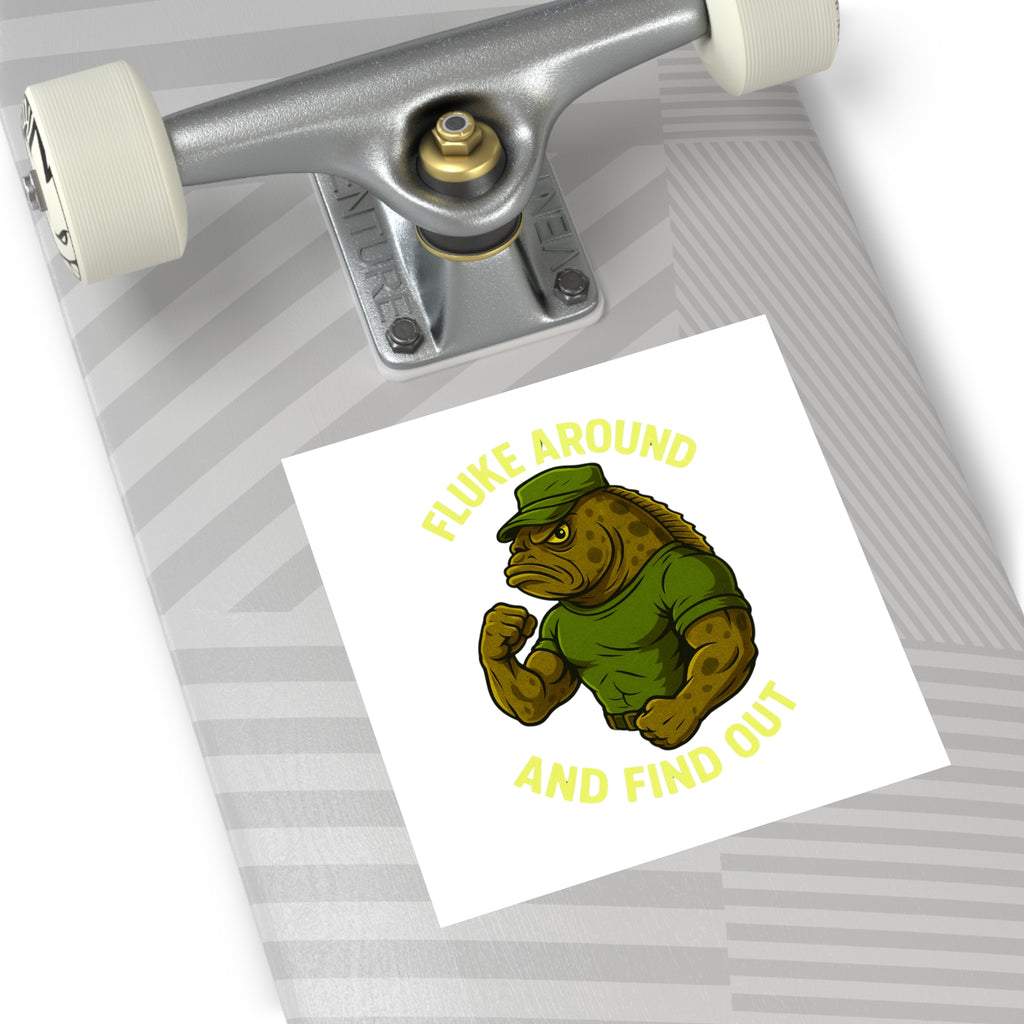 Funny fishing fluke around and find out sticker