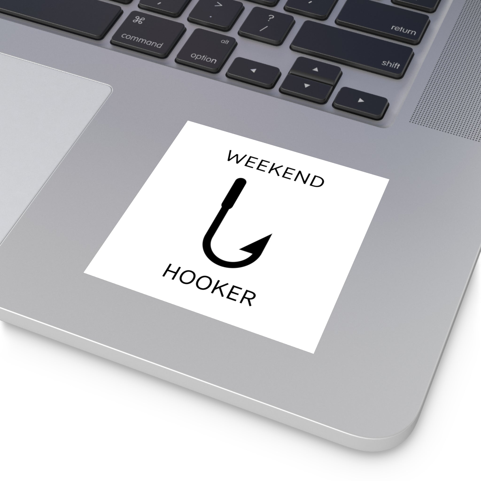 Funny fishing weekend hooker sticker