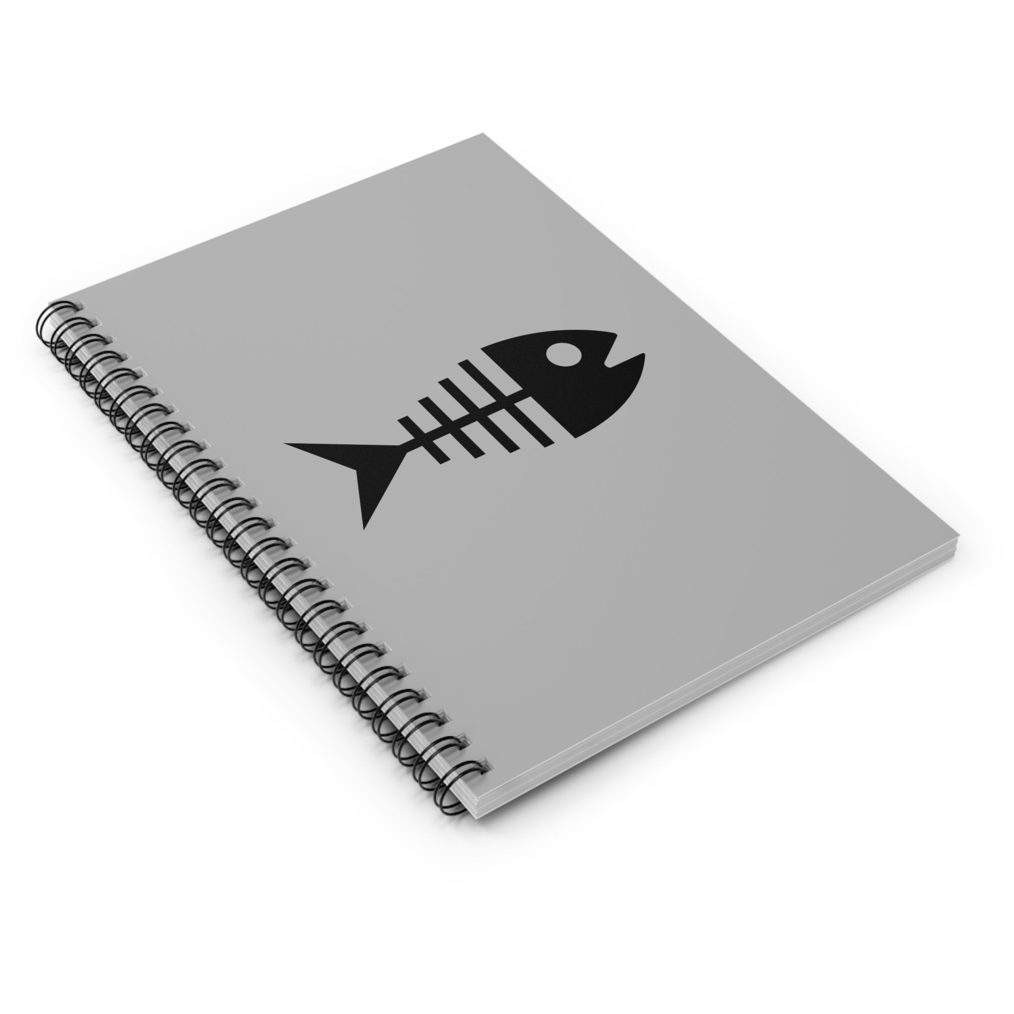 Funny fishing skeleton fish notebook