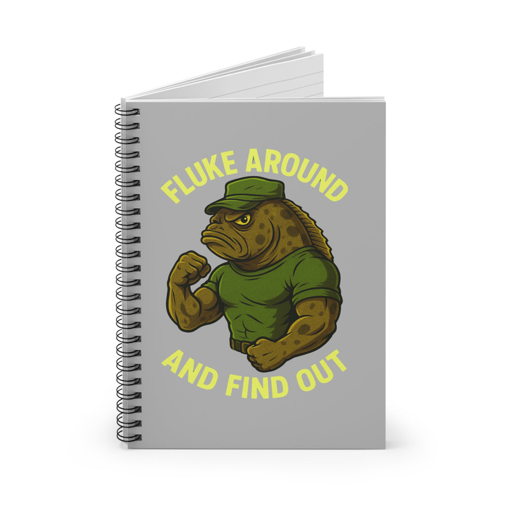 Funny fishing fluke around and find out notebook