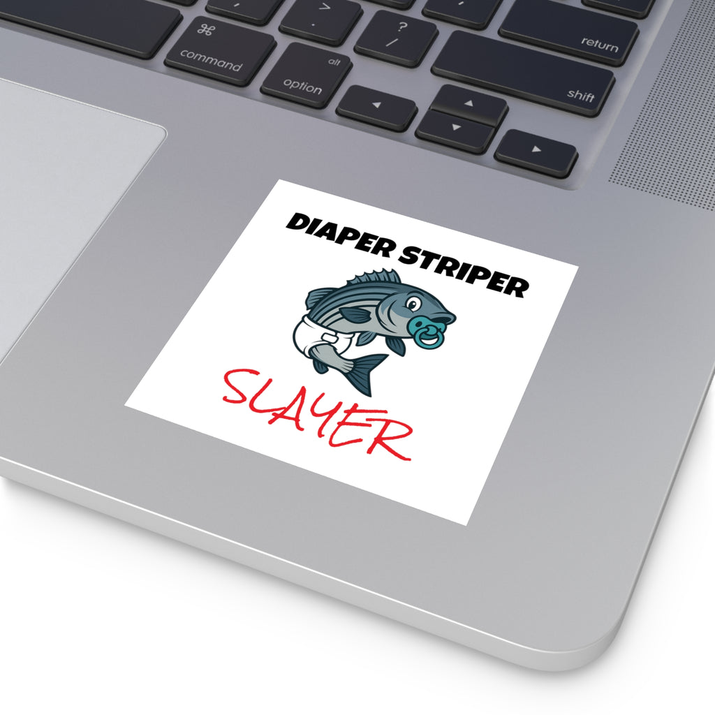 Funny fishing diaper striper slayer sticker