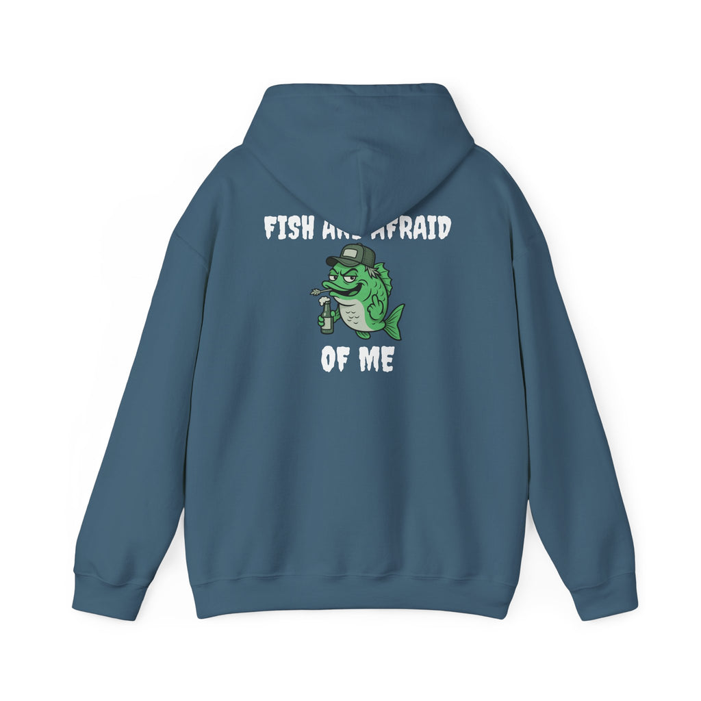 funny fishing hoodie fish are afraid  design