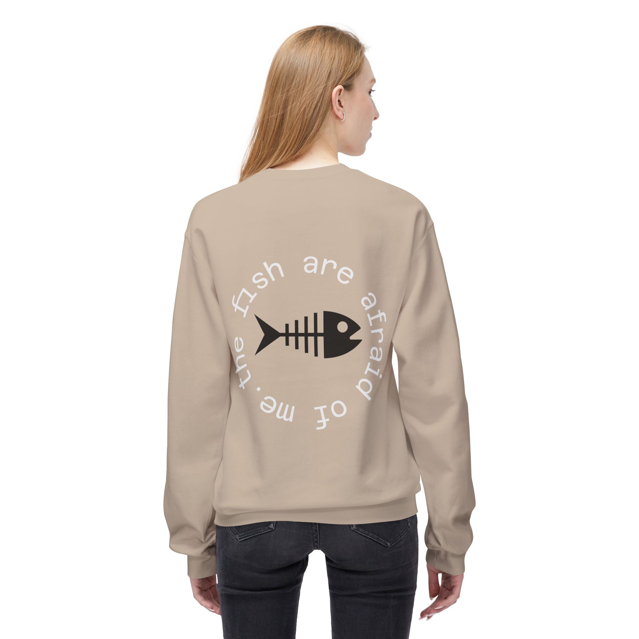 Funny fishing fish are afraid of me skeleton sweatshirt 