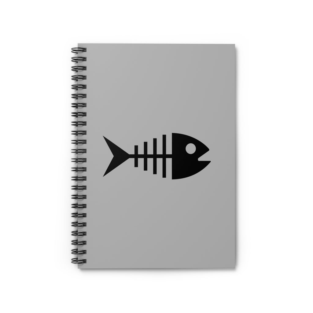 Funny fishing skeleton fish notebook