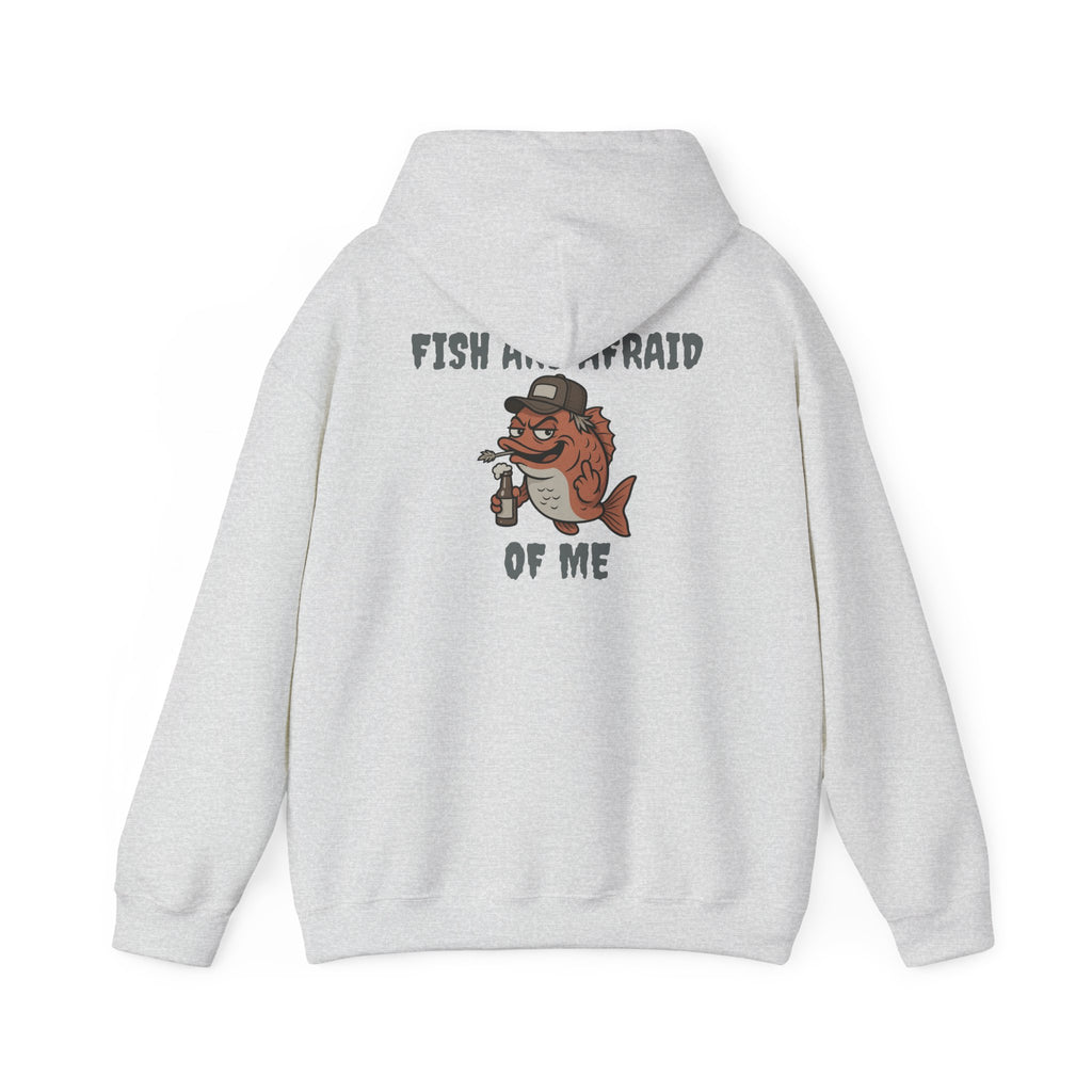 funny fishing hoodie fish are afraid  design