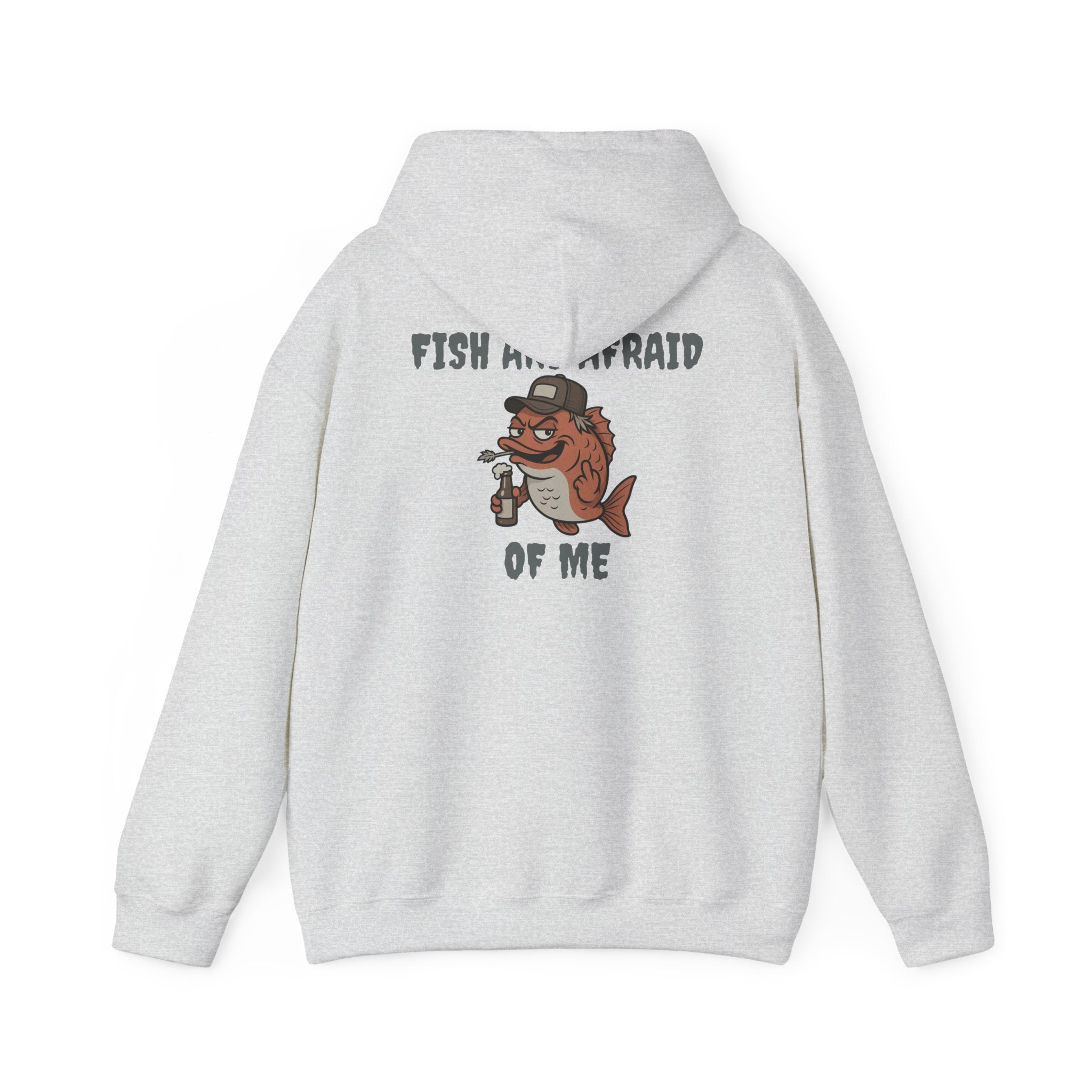 funny fishing hoodie fish are afraid  design