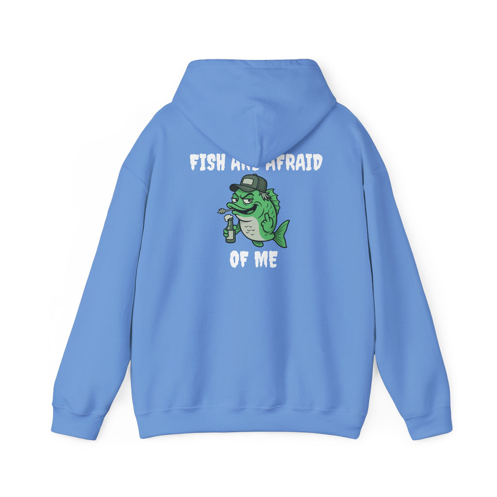 funny fishing hoodie fish are afraid  design