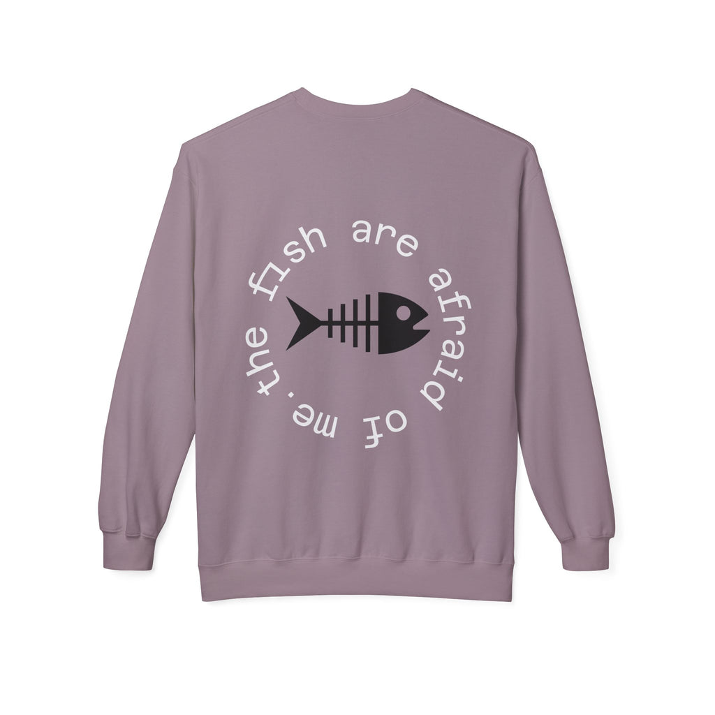 Funny fishing fish are afraid of me skeleton sweatshirt 