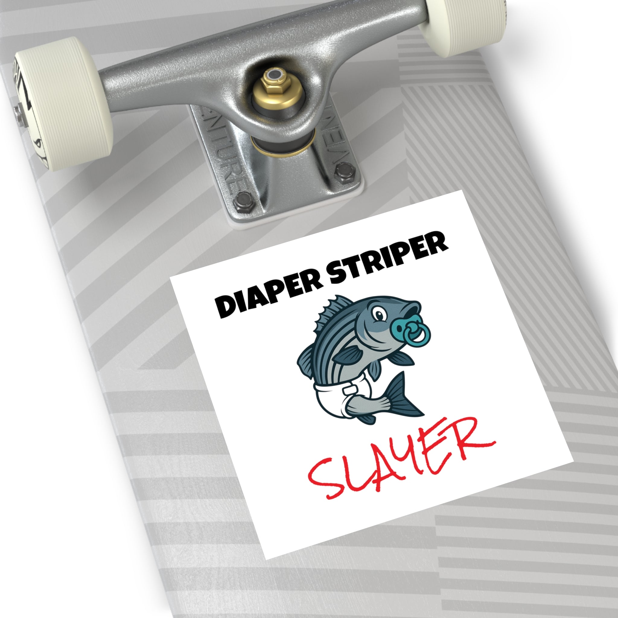 Funny fishing diaper striper slayer sticker