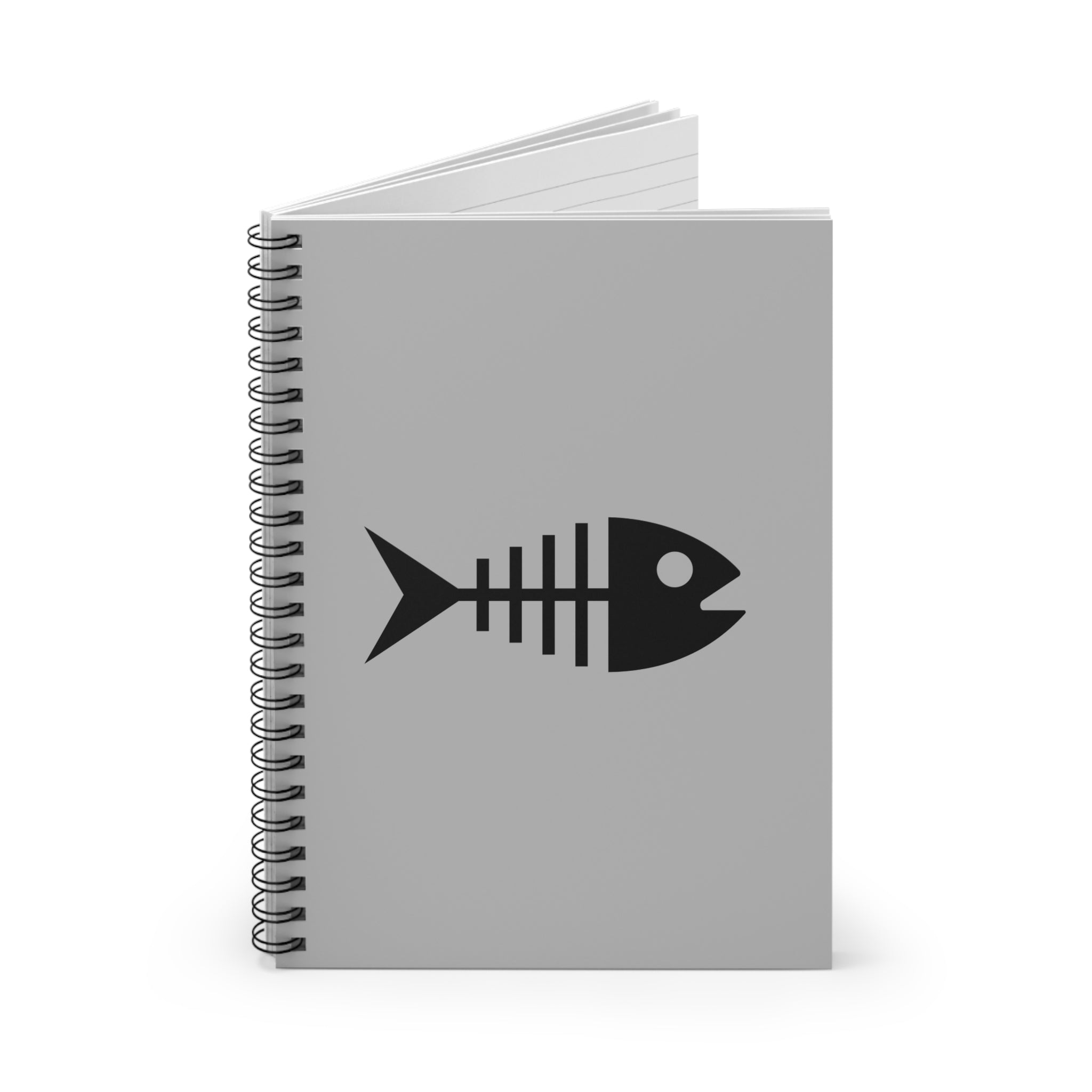 Funny fishing skeleton fish notebook