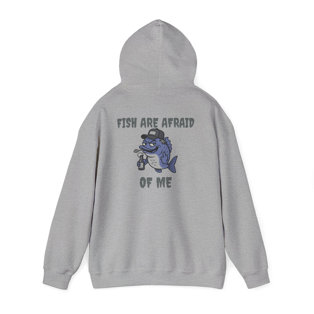 funny fishing hoodie fish are afraid  design