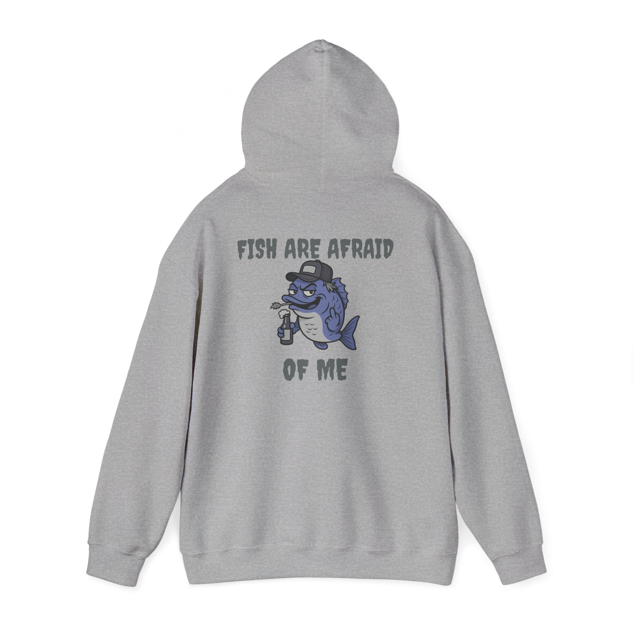 funny fishing hoodie fish are afraid  design