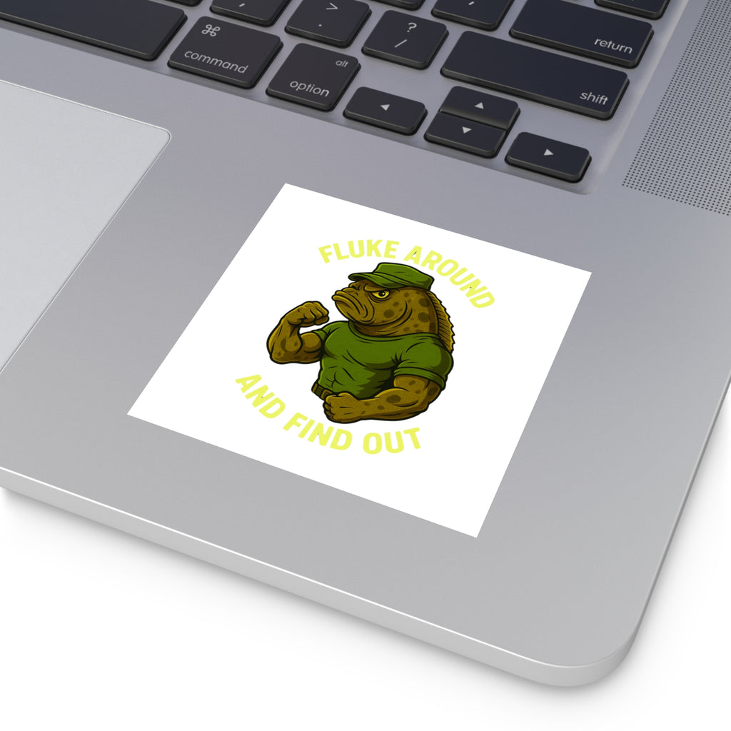 Funny fishing fluke around and find out sticker