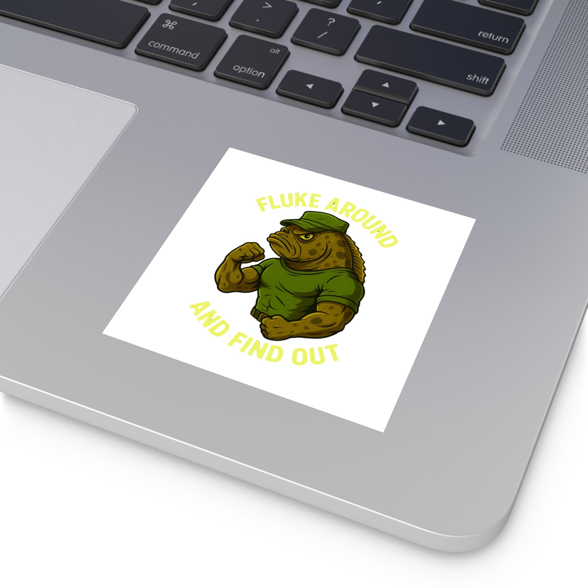 Funny fishing fluke around and find out sticker