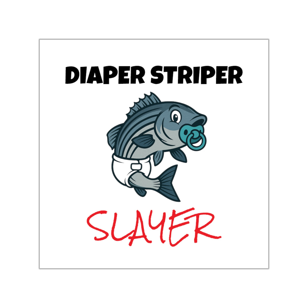 Funny fishing diaper striper slayer sticker