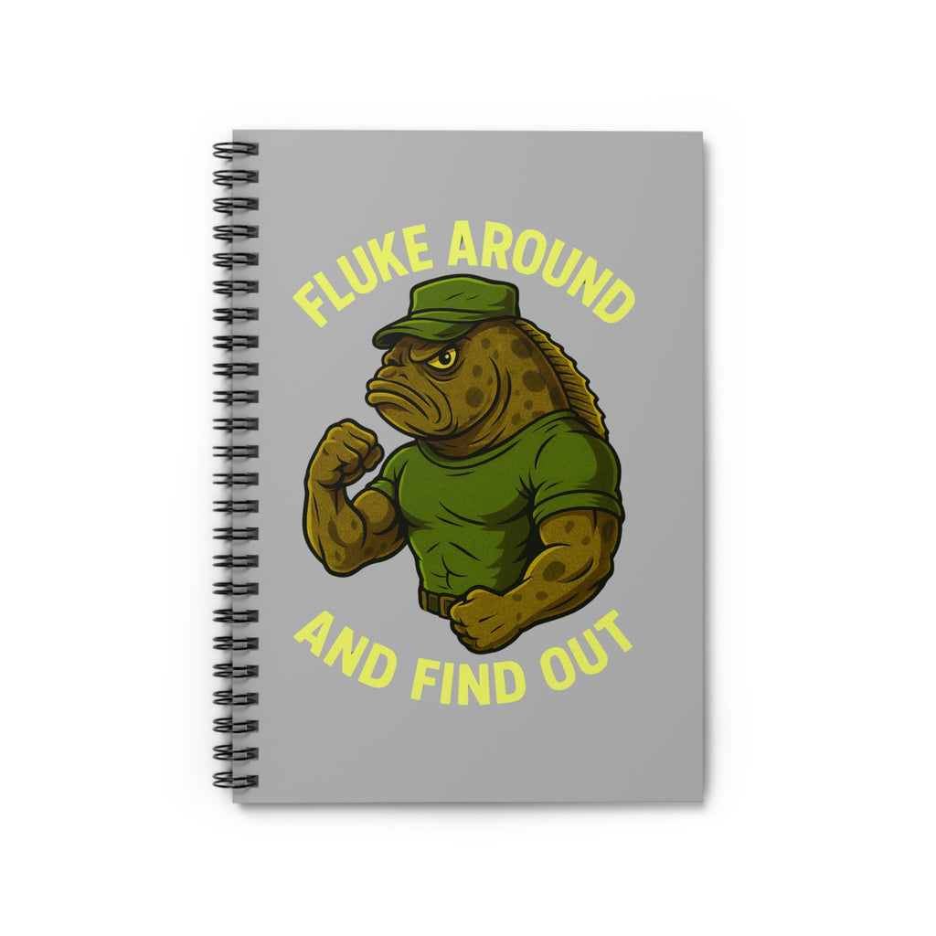 Funny fishing fluke around and find out notebook