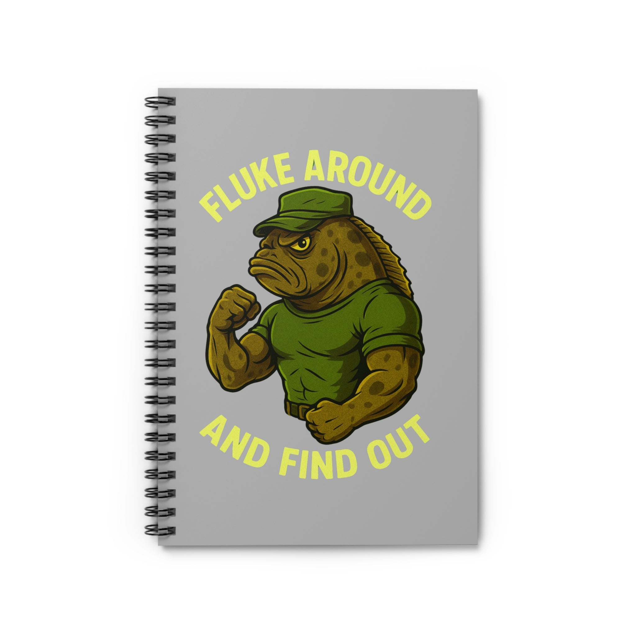 Funny fishing fluke around and find out notebook