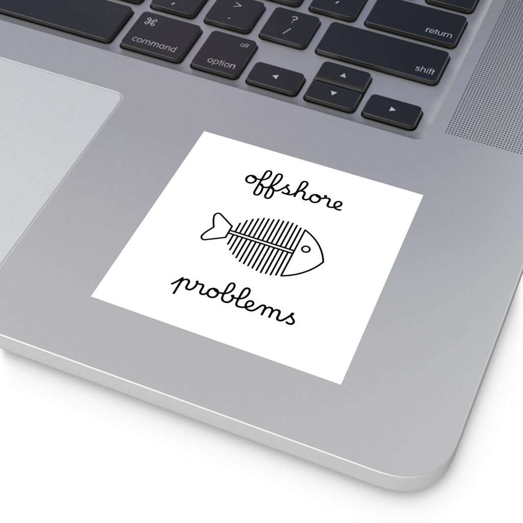 Funny fishing skeleton fish offshore problems sticker
