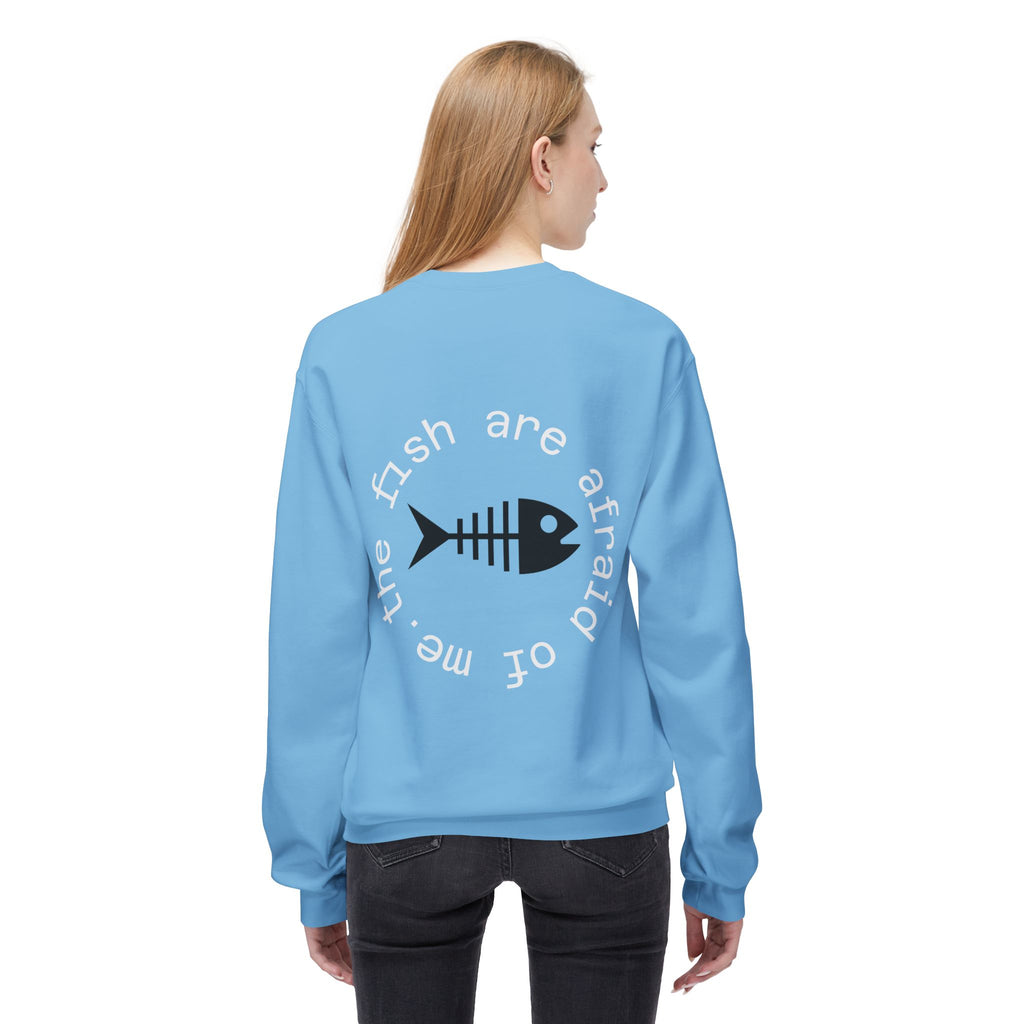 Funny fishing fish are afraid of me skeleton sweatshirt 