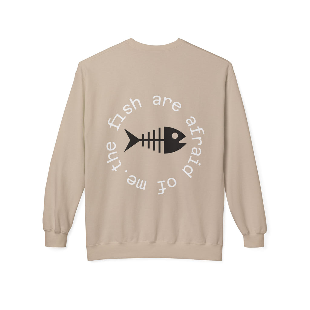 Funny fishing fish are afraid of me skeleton sweatshirt 