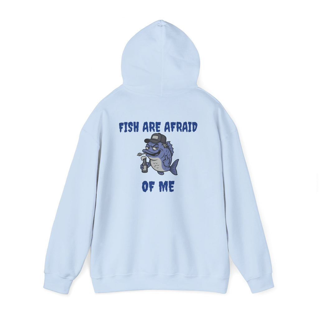 funny fishing hoodie fish are afraid  design