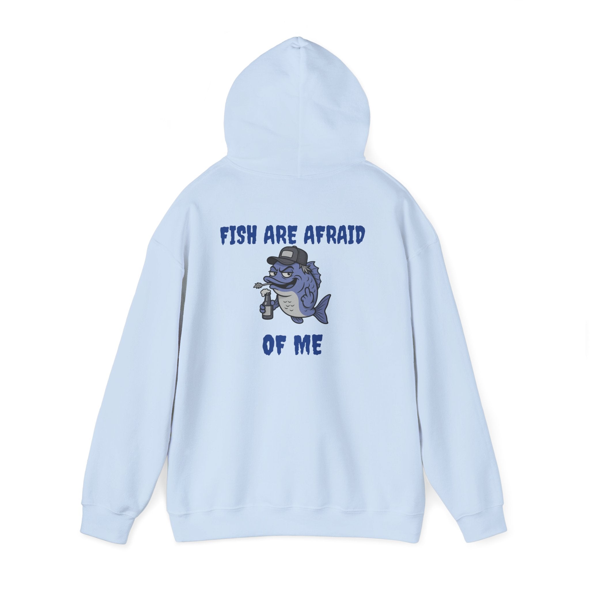 funny fishing hoodie fish are afraid  design
