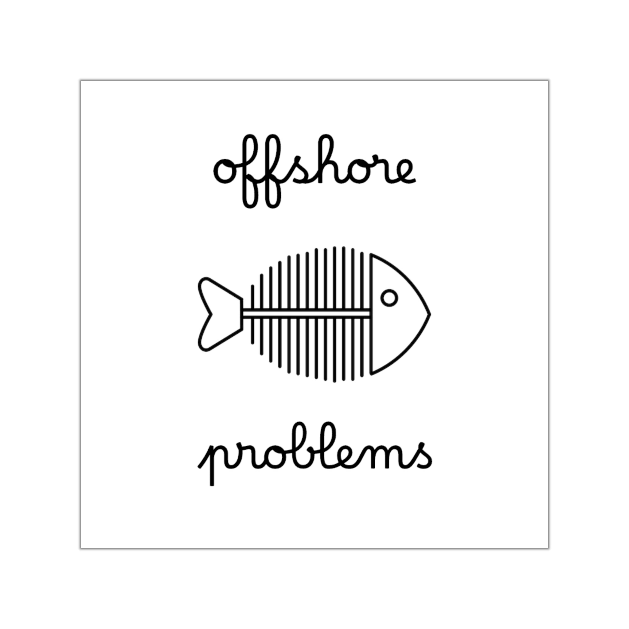 Funny fishing skeleton fish offshore problems sticker
